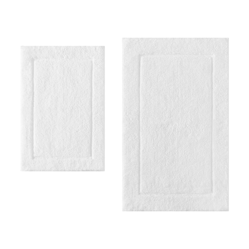 Calvin Klein Essence Solid Cotton 2 Piece Bath Rug Set - White
