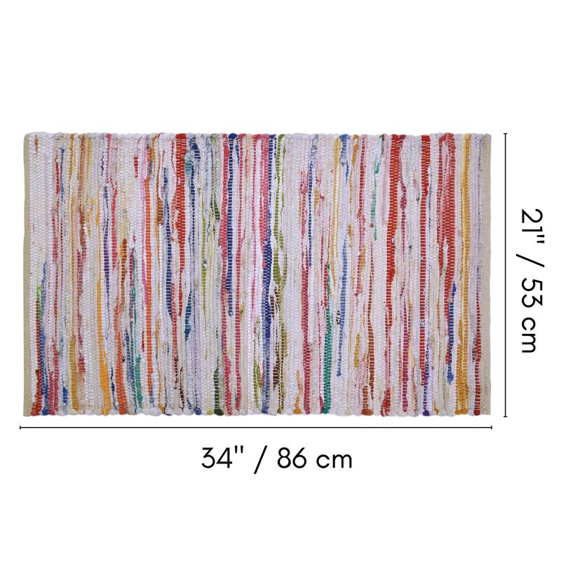 Fabstyles Premium Cotton Handmade Area Rag Rug Living Room, Hallway