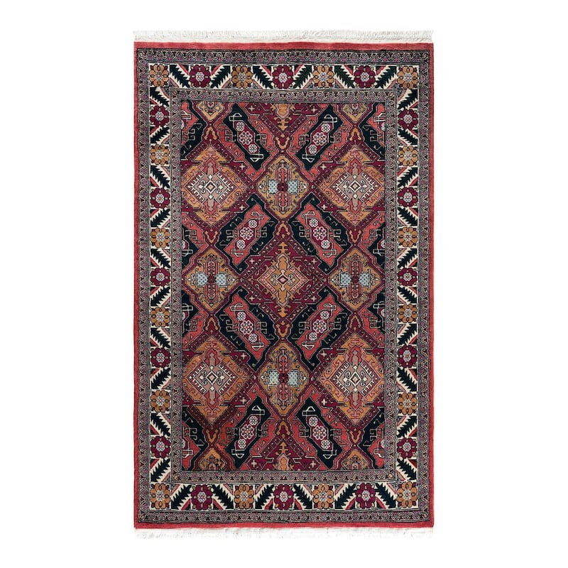 Overdyed, One-of-a-Kind Handmade Area Rug - Red - 4' 0" x 6' 6"
