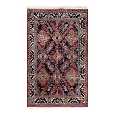 Overdyed, One-of-a-Kind Handmade Area Rug - Red - 4' 0" x 6' 6"