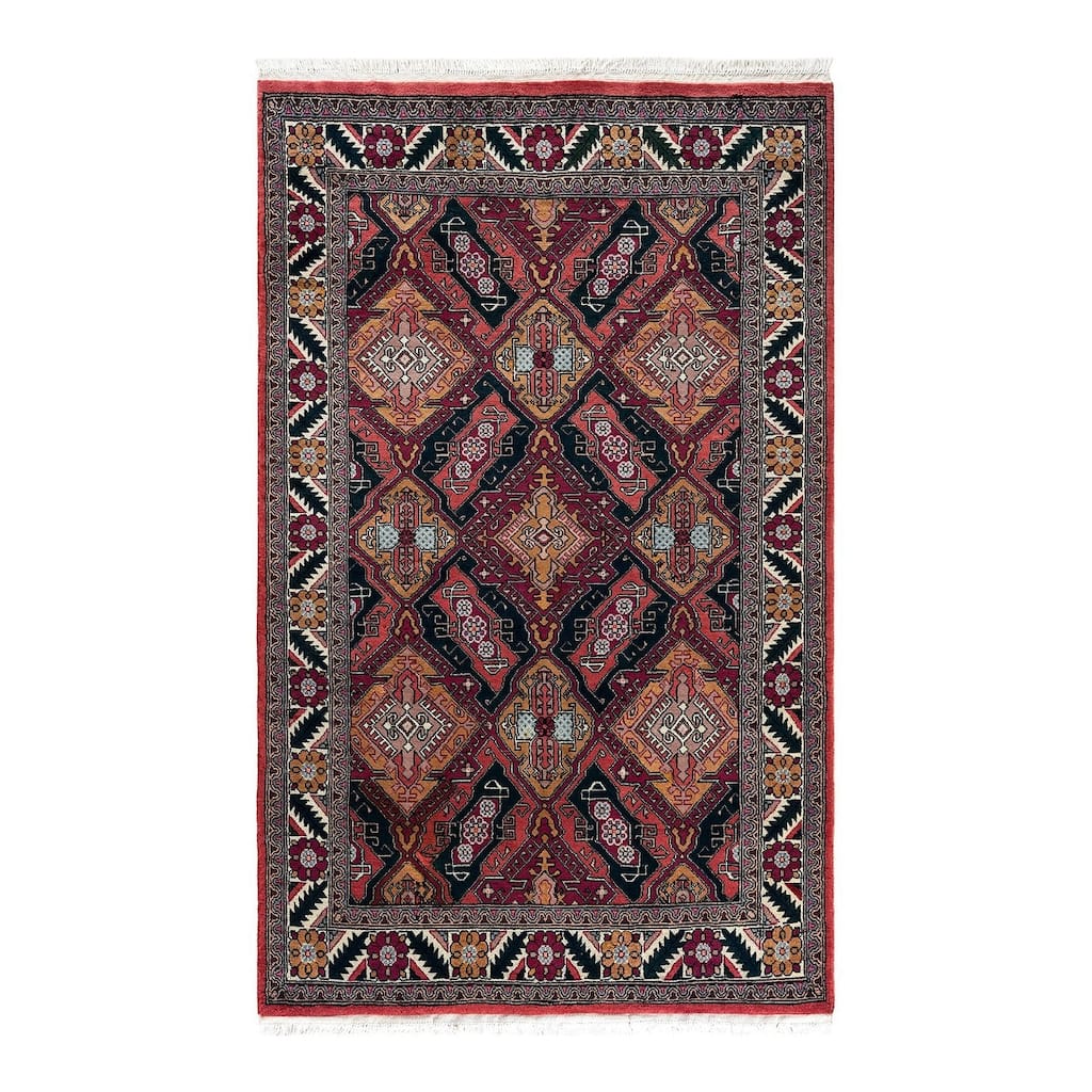 Overdyed, One-of-a-Kind Handmade Area Rug - Red - 4' 0" x 6' 6"