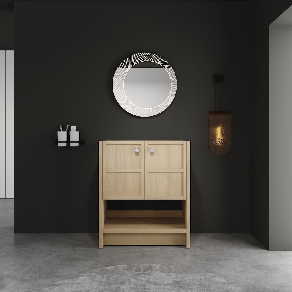 GDFStudio - Roserise Modern Freestanding Bathroom Vanity Cabinet with 2-Soft Closing Doors, Sink NOT INCLUDED - 30"