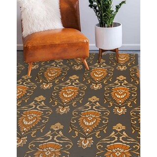 MIRANDA CHARCOAL & ORANGE Area Rug By Kavka Designs - Bed Bath & Beyond ...