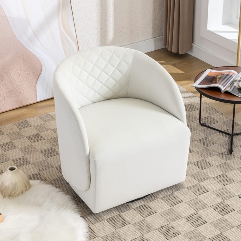 21.06"Seat Width Soft Velvet Fabric Swivel Chair For Living Room