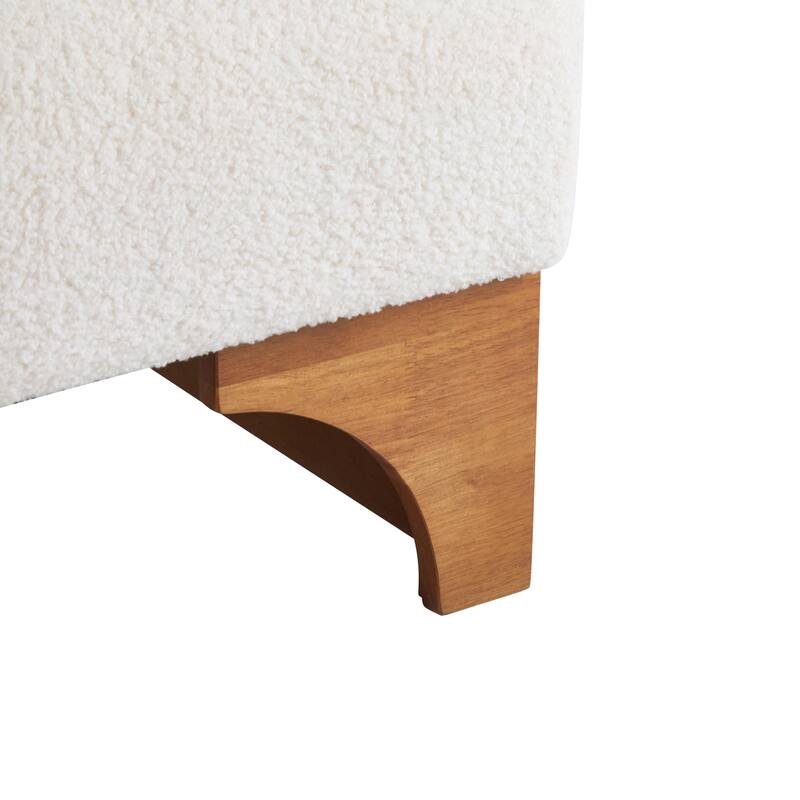 Boucle Lounge Chairs (Set of 2) with Solid Wood Frames, Rolled Backrests, and Ergonomic Design