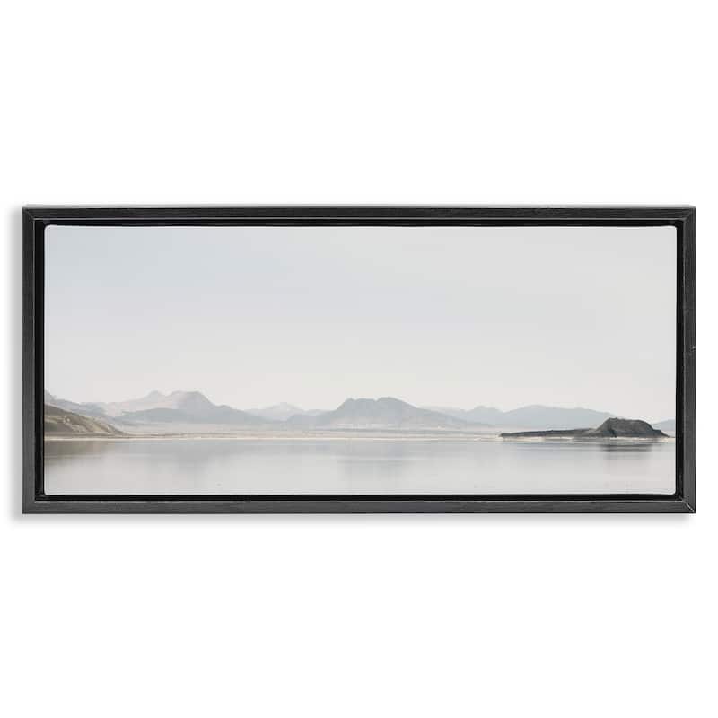 Stupell Misty Morning Mountain Framed Floater Canvas Wall Art Design By Gemma Bardot - 25 x 11 - Black