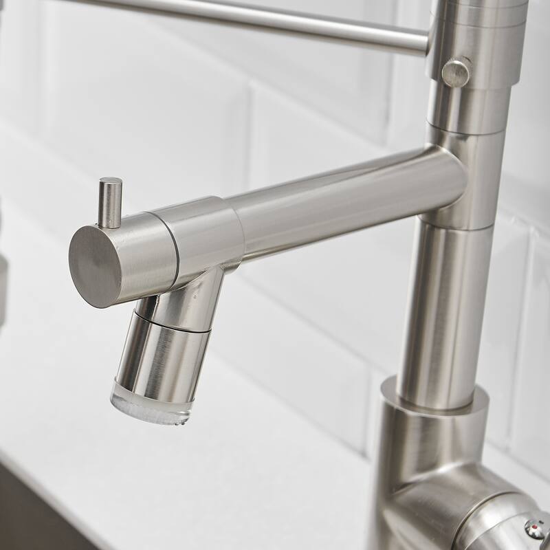 Commercial LED Kitchen Faucet with Pull Down Sprayer, Single Handle Single Lever Kitchen Sink Faucet