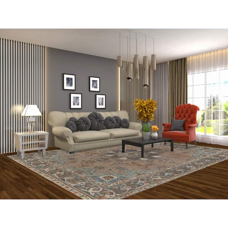 Brown Tabriz Persian Vintage Area Rug Handmade Wool Carpet - 8'3"x 11'3"