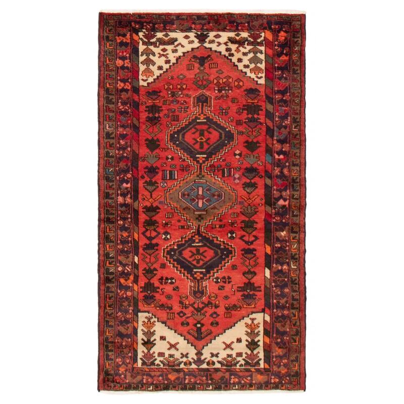 ECARPETGALLERY Hand-knotted Andelz Red Wool Rug - 3'5 x 6'2 - Light Red - 3'5 x 6'2