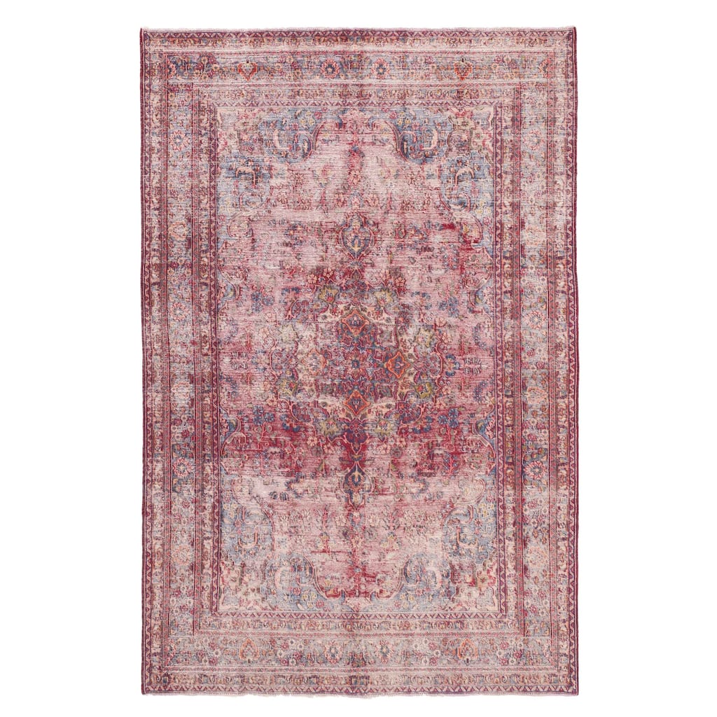 ECARPETGALLERY Hand-knotted Antalya Vintage Dark Red Wool Rug - 6'4 x 9'8