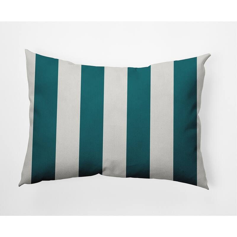 Graduated Stripe Nautical Indoor/Outdoor Throw Pillow - Ocean Teal - 14" x 20"