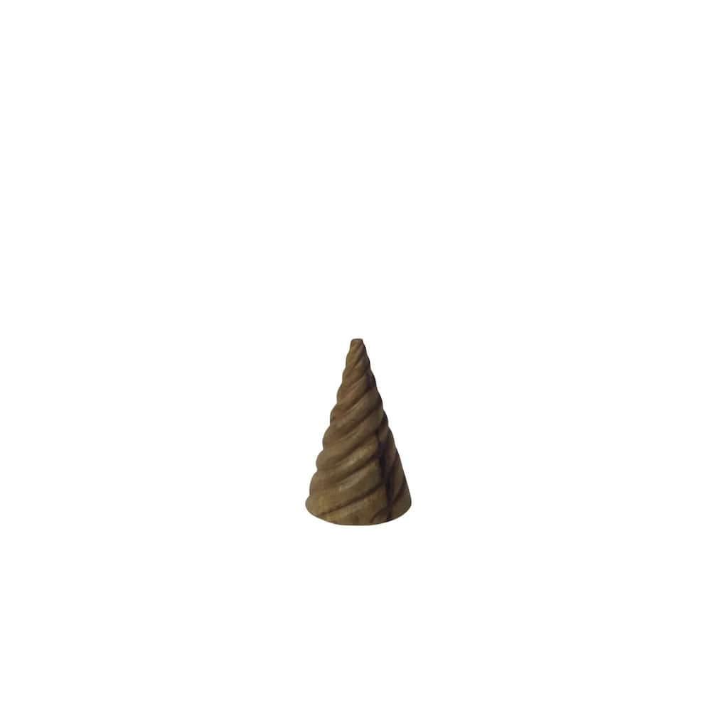 Small Wavy Wooden Christmas Tree - 5.5" - Brown