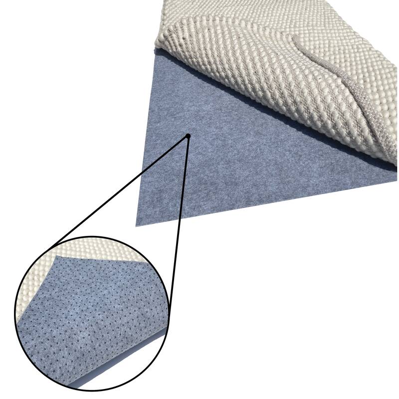 0.125" Thick - Grey Non-slip Noise-reducing Rug Pad for Hardwood Floors