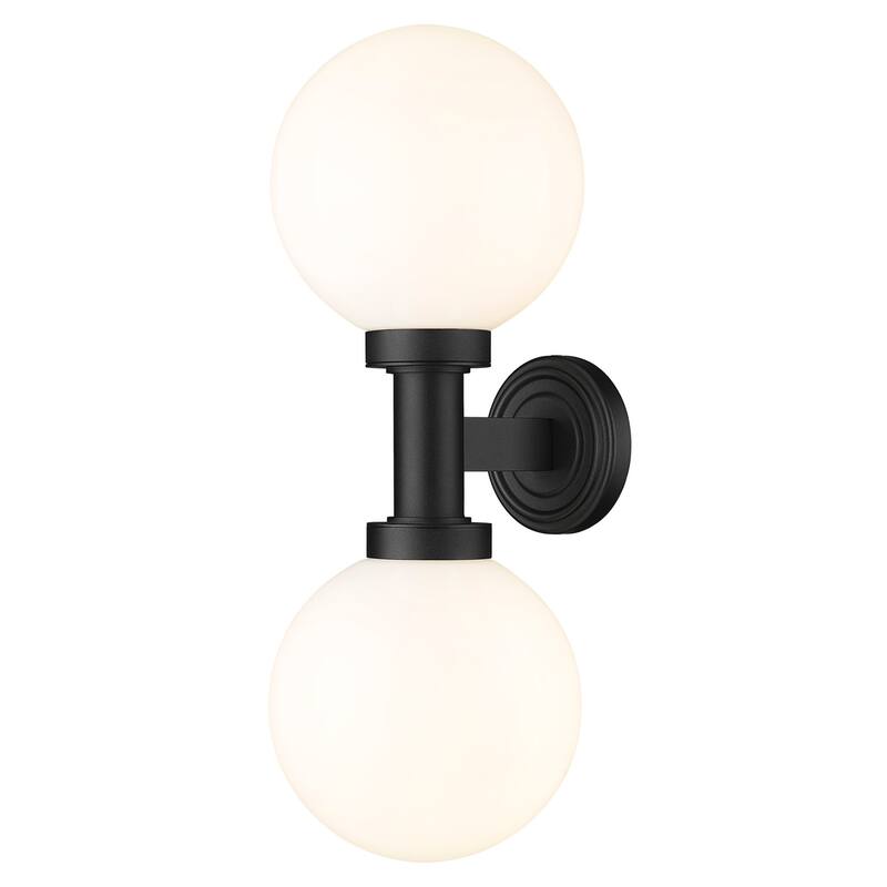 Bellevue ZWS33375 Samathra 2 Light 21" Tall Outdoor Wall Sconce - Black / White Glass