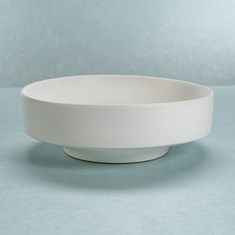 Cornella White Ceramic Centerpiece Bowl