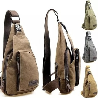 Shop Cool Outdoor Sports Casual Canvas Unbalance Backpack Crossbody Sling Bag Shoulder Bag Chest ...