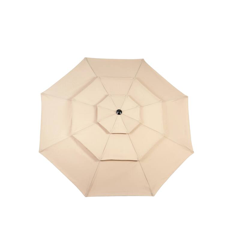 Aluminium 10ft 3 Tier Auto-tilt Umbrella ,Outdoor Patio Umbrella - Market Table Pool Deck Umbrella (Base Not Included)