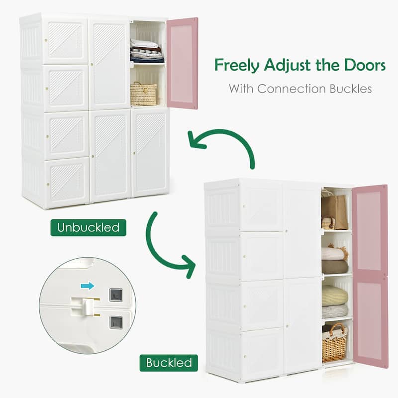 Costway Portable Closet Clothes Modern Foldable Armoire Wardrobe - See Details