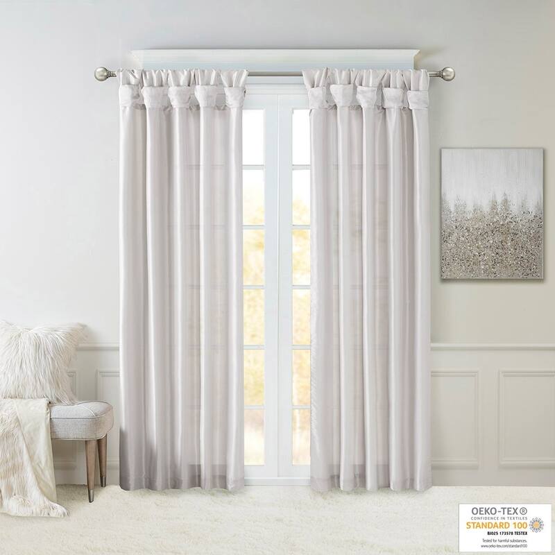 Twist Tab Lined Window Curtain Panel 50x108"