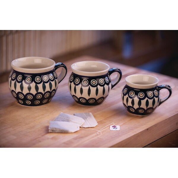 Blue Rose Polish Pottery 912 Zaklady Small Bell Shaped Mug