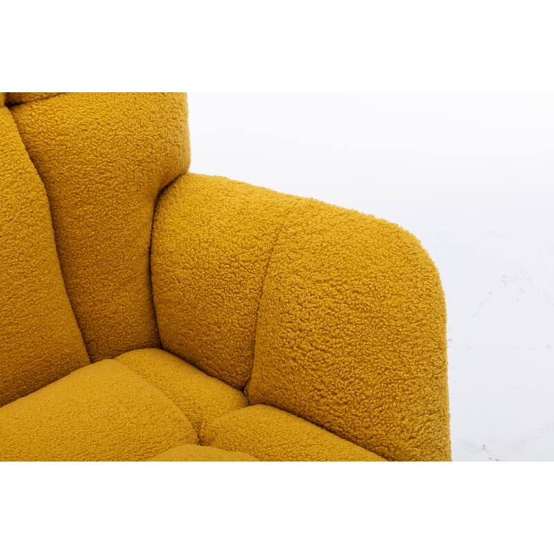 Upholstered Glider Rocker, Padded Seat with High Backrest Armchair for Living Room Bedroom Offices Adult Lunch Chair