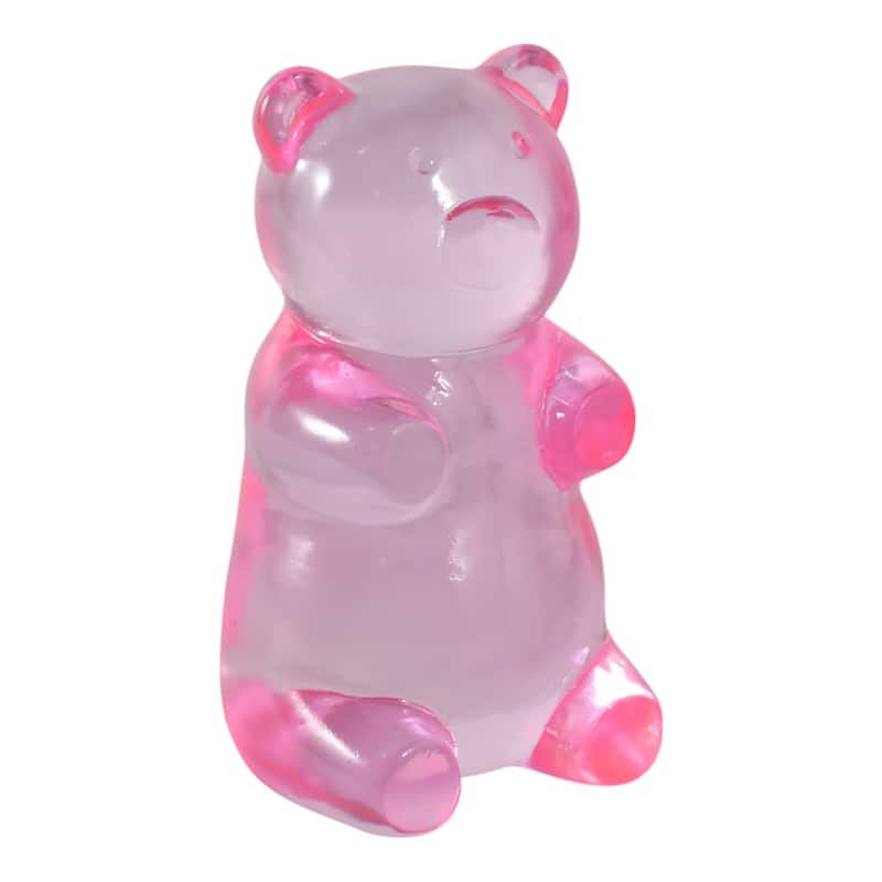 Resin Bear Figurine Boho Decor Bedroom Living Room Office - Pink - 6.75"