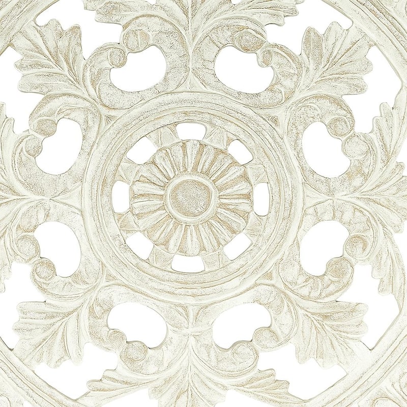 White Square Shape Handcrafted Wooden Wall Decor - 36"x36" Elegant Home Accent