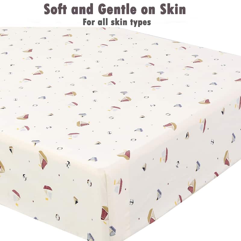 Unisex Multi-color Cotton Toddler/Baby Crib Child Fitted Sheet Set (Pack of 3) - N/A