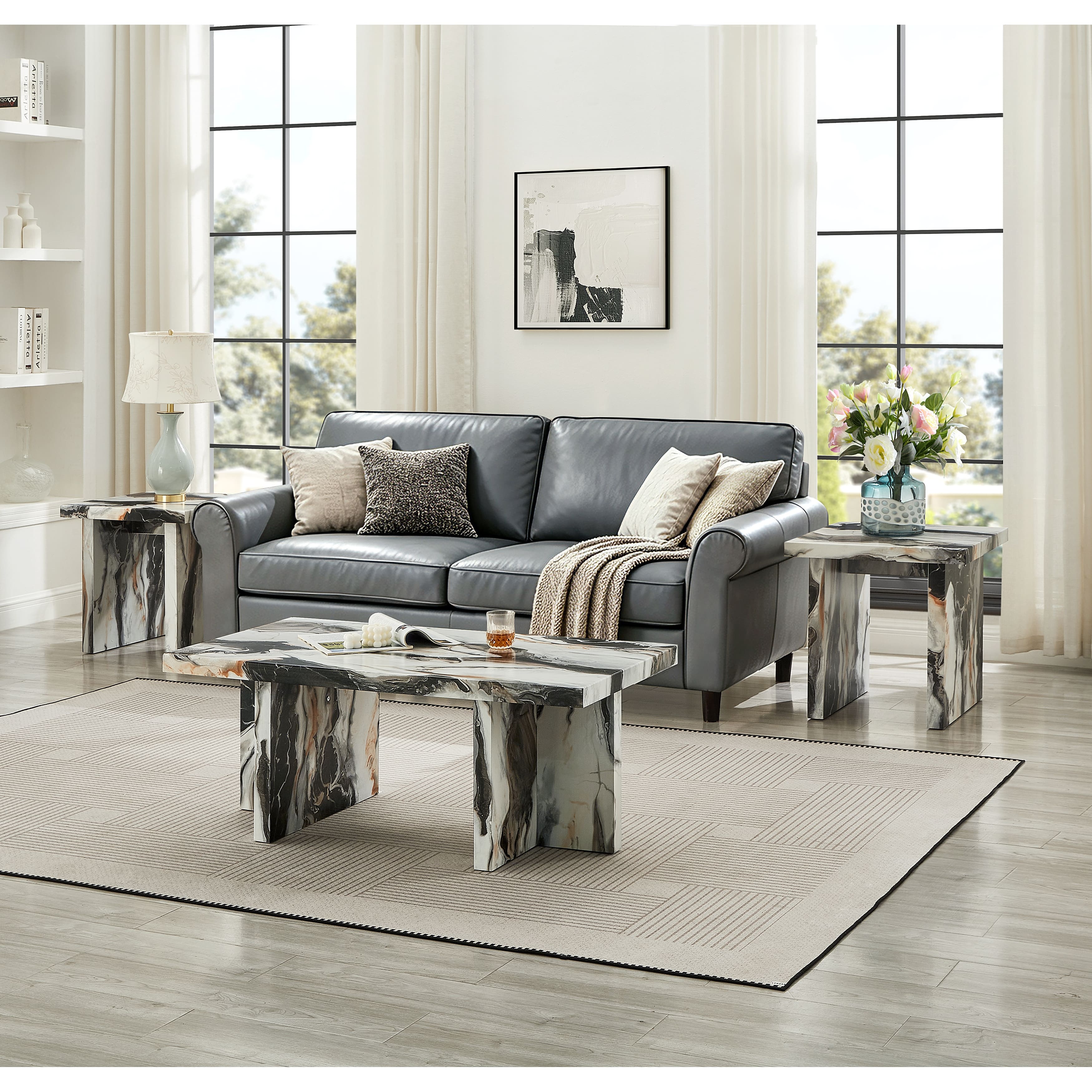 Option Off-white Faux Marble