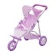 preview thumbnail 1 of 7, Olivia's Little World - Baby Doll Jogging Stroller - Purple / Stars - 21" L x 13" W x 21.26" H Purple