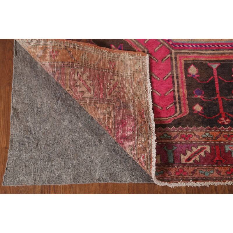 Over Dyed Meshkin Persian Vintage Runner Rug Handmade Wool Carpet - 4'5"x 10'11"