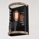 preview thumbnail 9 of 11, Kodiak 1 Light Black Cage Rustic Wall Sconce Bear and Tree Motif - 8-in W x 12-in H x 5.25-in D