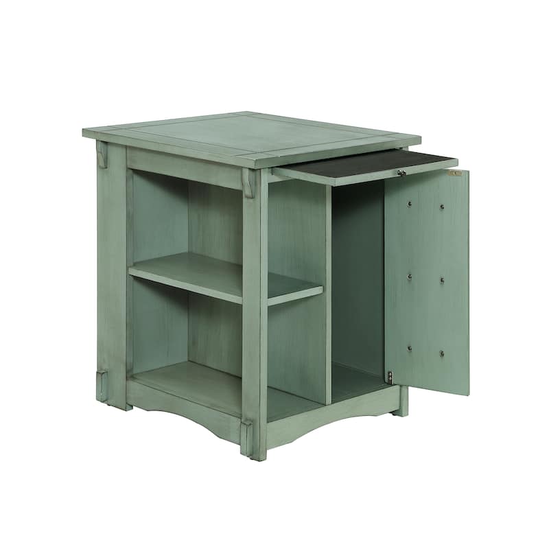 Linon Derek Side Table with Storage Grey