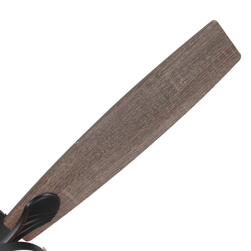 52-inch Walnut Wood 5-Blade Industrial Indoor Ceiling Fan with Remote