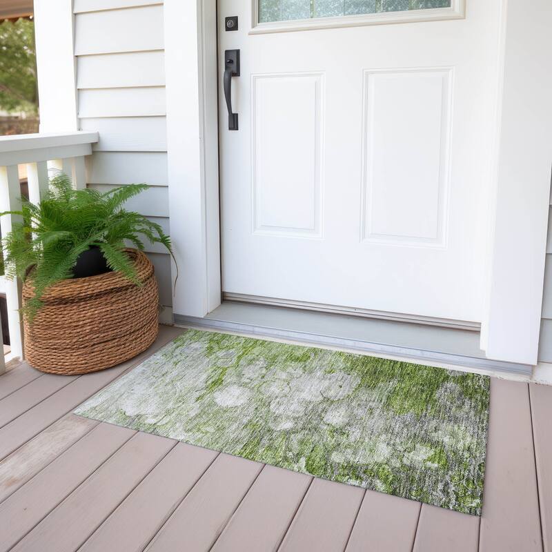 Machine Washable Indoor/ Outdoor Chantille Modern Abstract Rug