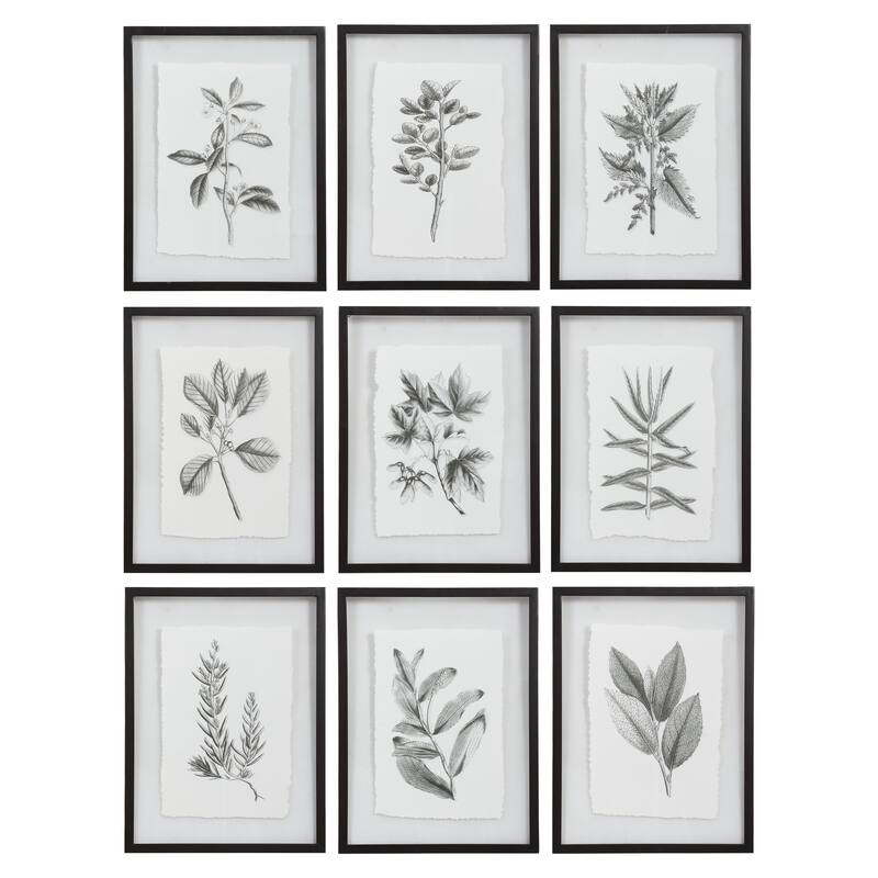 Uttermost Farmhouse Florals Framed Prints (Set of 9)