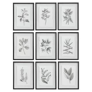 Uttermost Farmhouse Florals Framed Prints (Set of 9)