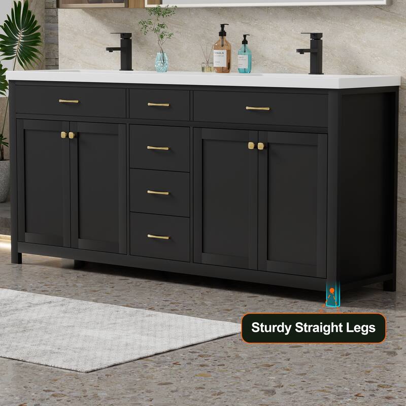 Modern Bathroom Vanity with Sink & Faucet Storage Cabinet Set