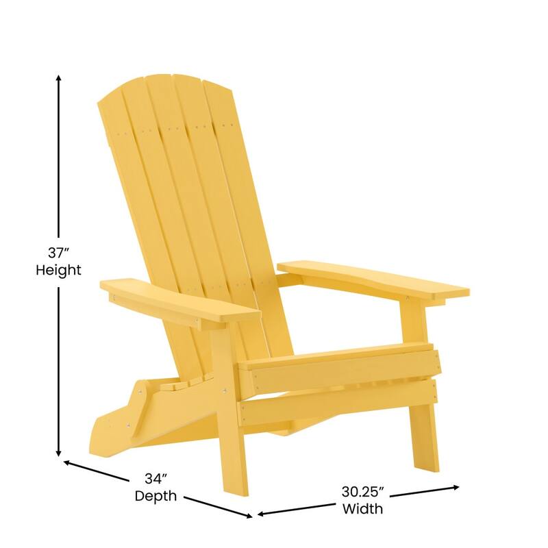 All-Weather Poly Resin Folding Adirondack Chair - Patio Chair