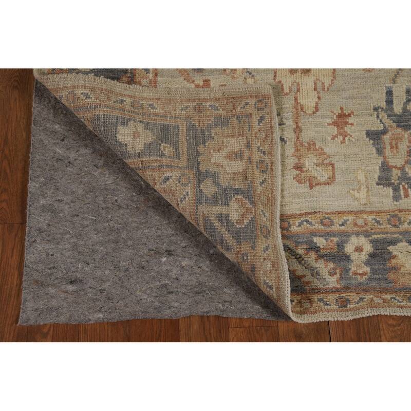 Vegetable Dye Oushak Turkish Runner Rug Handmade Wool Carpet - 3'2" x 10'0"