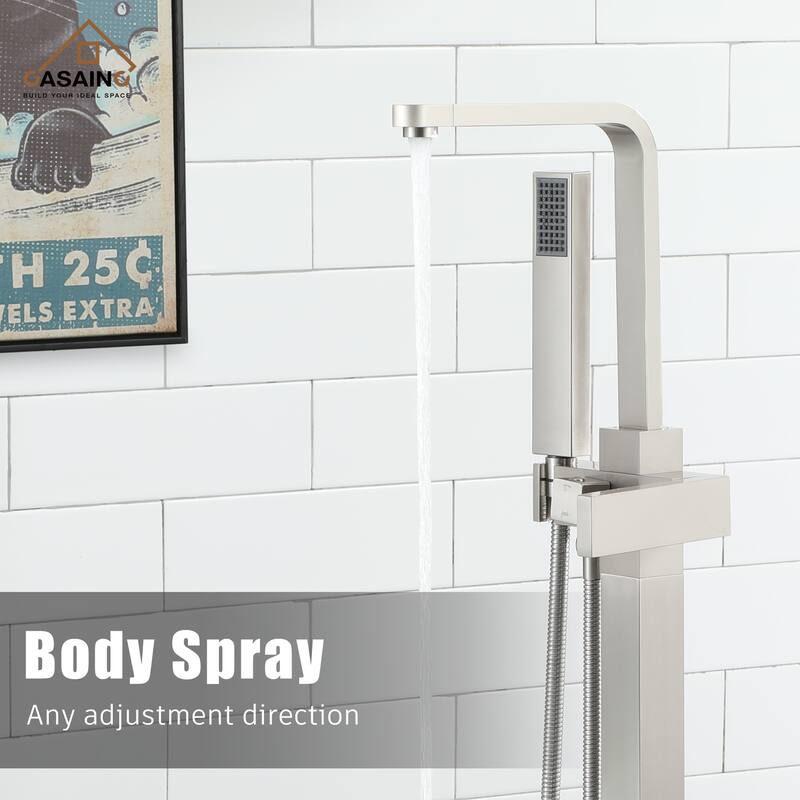 CASAINC 1-Handle Freestanding Tub Faucet with Handheld Shower Head