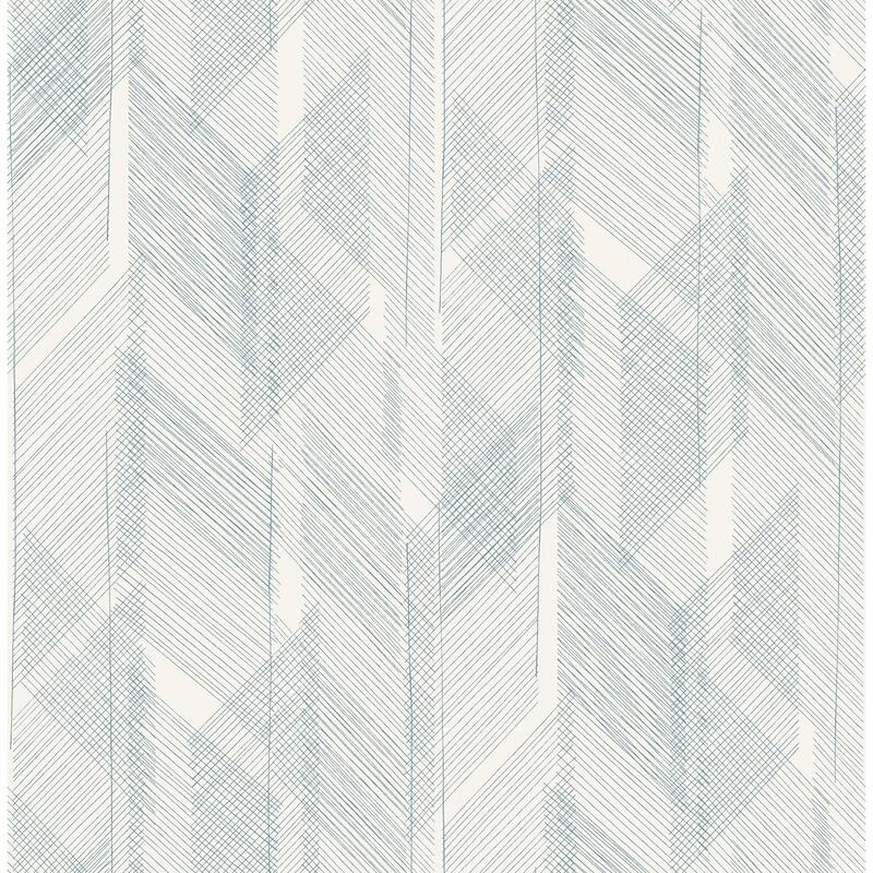 A-Street Prints Bryant Blue Crosshatch Wallpaper