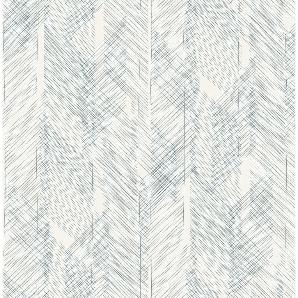 A-Street Prints Bryant Blue Crosshatch Wallpaper