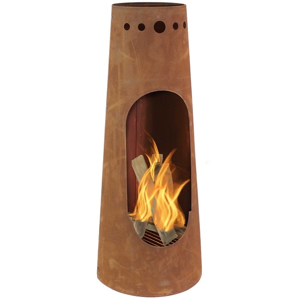 Sunnydaze Santa Fe Steel Wood-Burning Chiminea with Rustic Finish - 50-Inch Sunnydaze Santa Fe Steel Wood-Burning Chiminea with Rustic Finish - 50-Inch