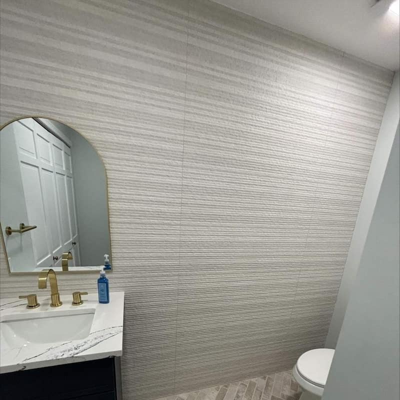 Crete 12x40 Matte Ceramic Relief Wall Tile - Large Format