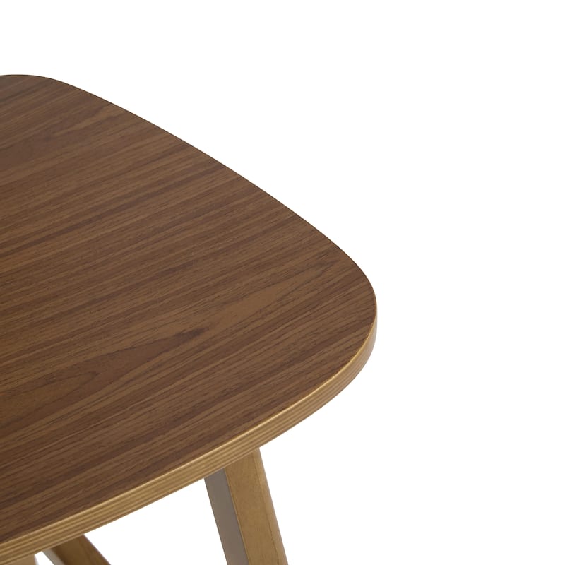 Natural Wood Bar Stools Set of 2 with Woven Rattan Backrest