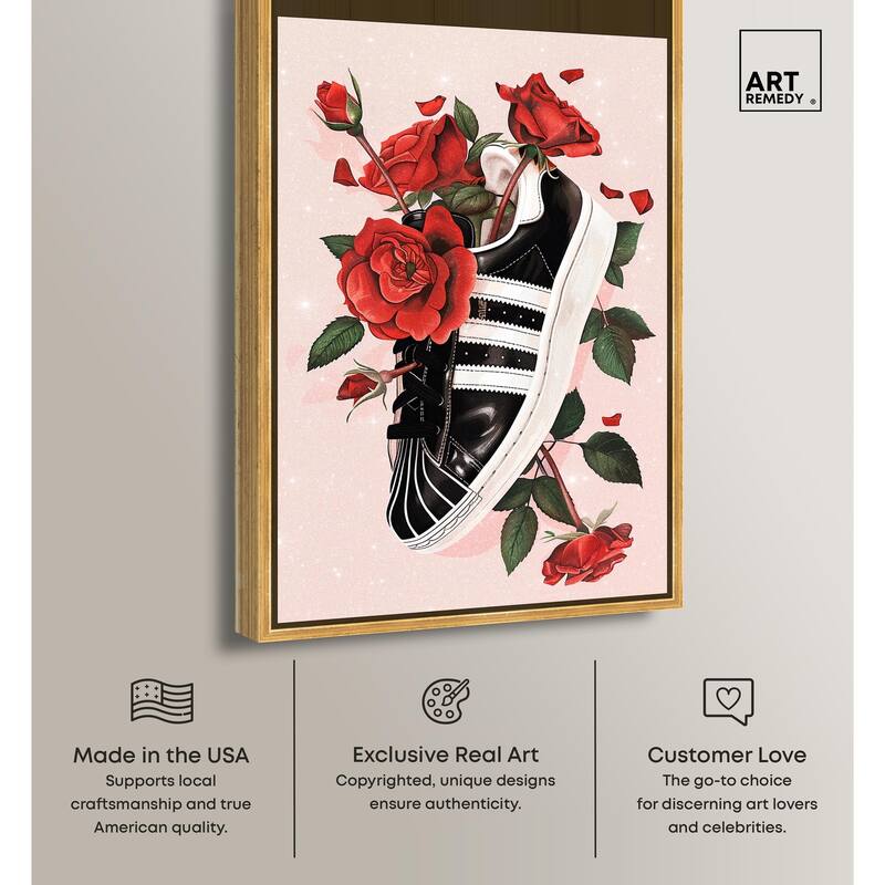 Sporty Sneaker Flowers Canvas by Art Remedy