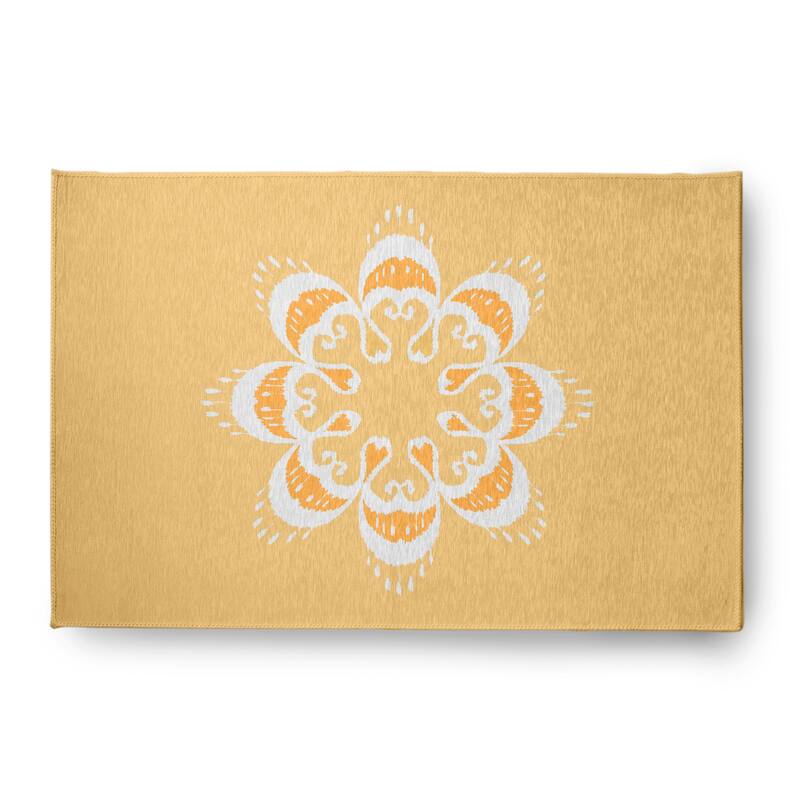 Ikat Mandala Chenille Rug - Sunshine Yellow - 4' x 6'