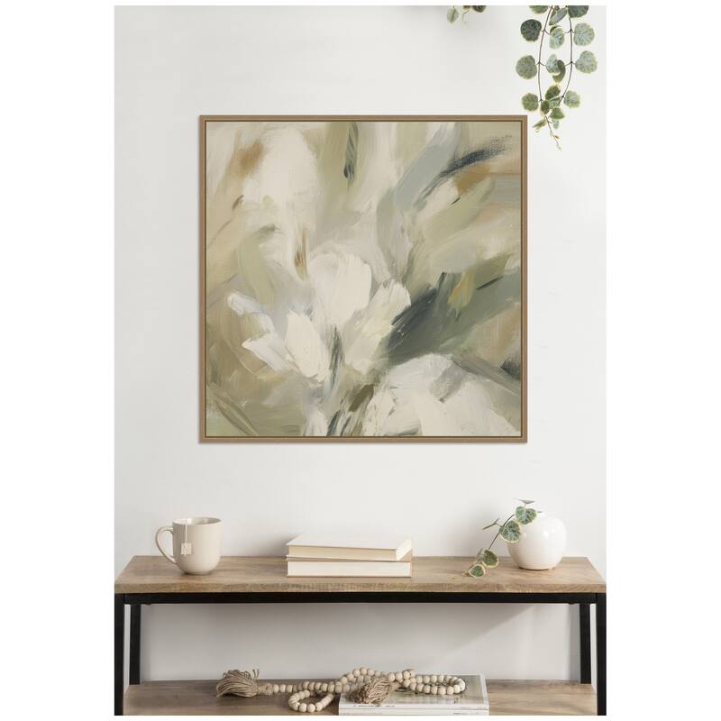 Kate and Laurel Olive Bloom No. 1 by Amy Lighthall Framed Canvas Wall Art Print