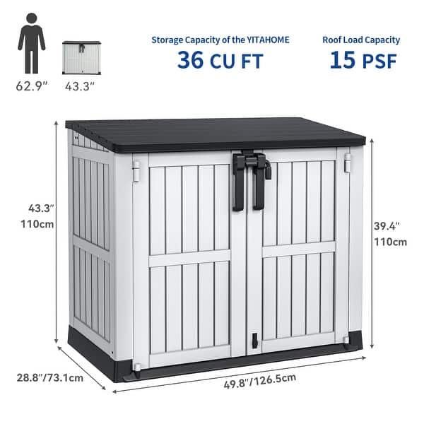 Moasis 36 cu ft Resin Outdoor Storage Shed - Bed Bath & Beyond - 38458674